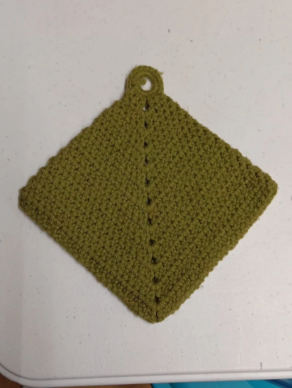 Handmade Olive Green Crochet Pot Holders - Set of 3